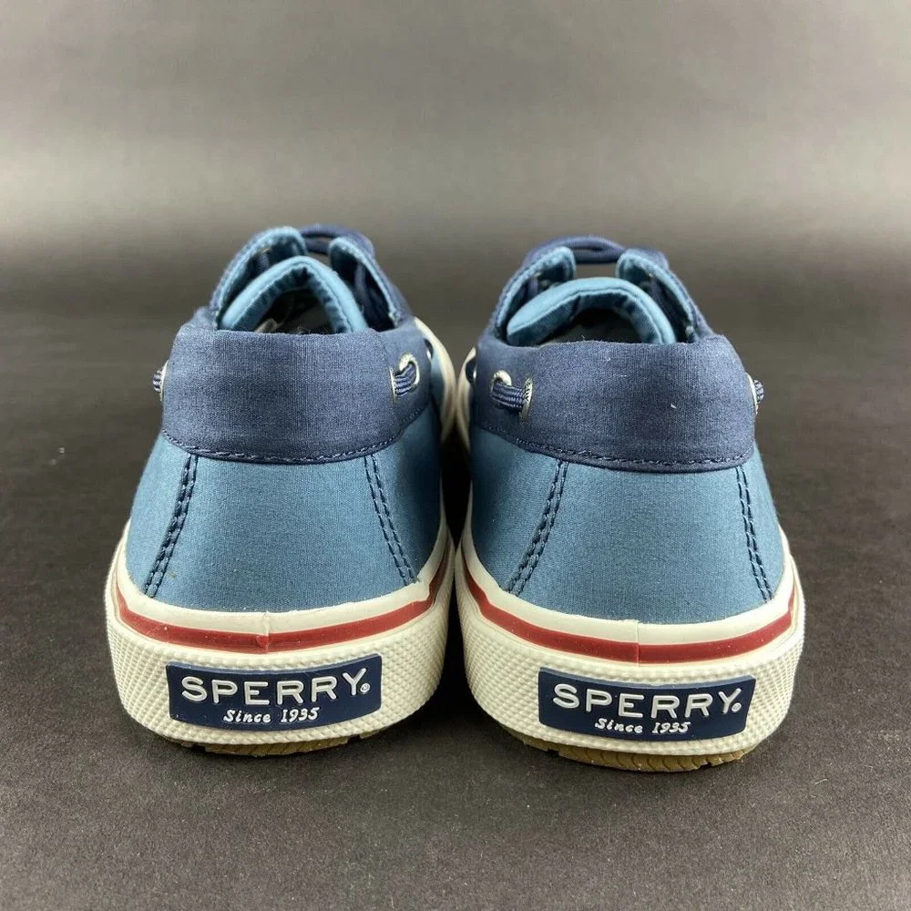 Sperry Men's Halyard 2-Eyed Memory Foam Nautical Navy Blue Boat Shoe Size 8